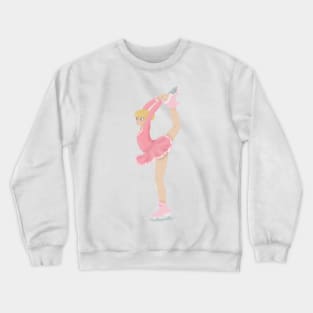 Pink figure skater biellmann spin Crewneck Sweatshirt